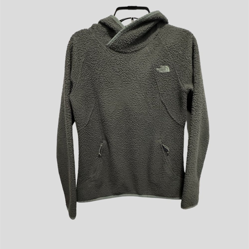 The North Face size s/p green fleece hoodie sweater jacket
